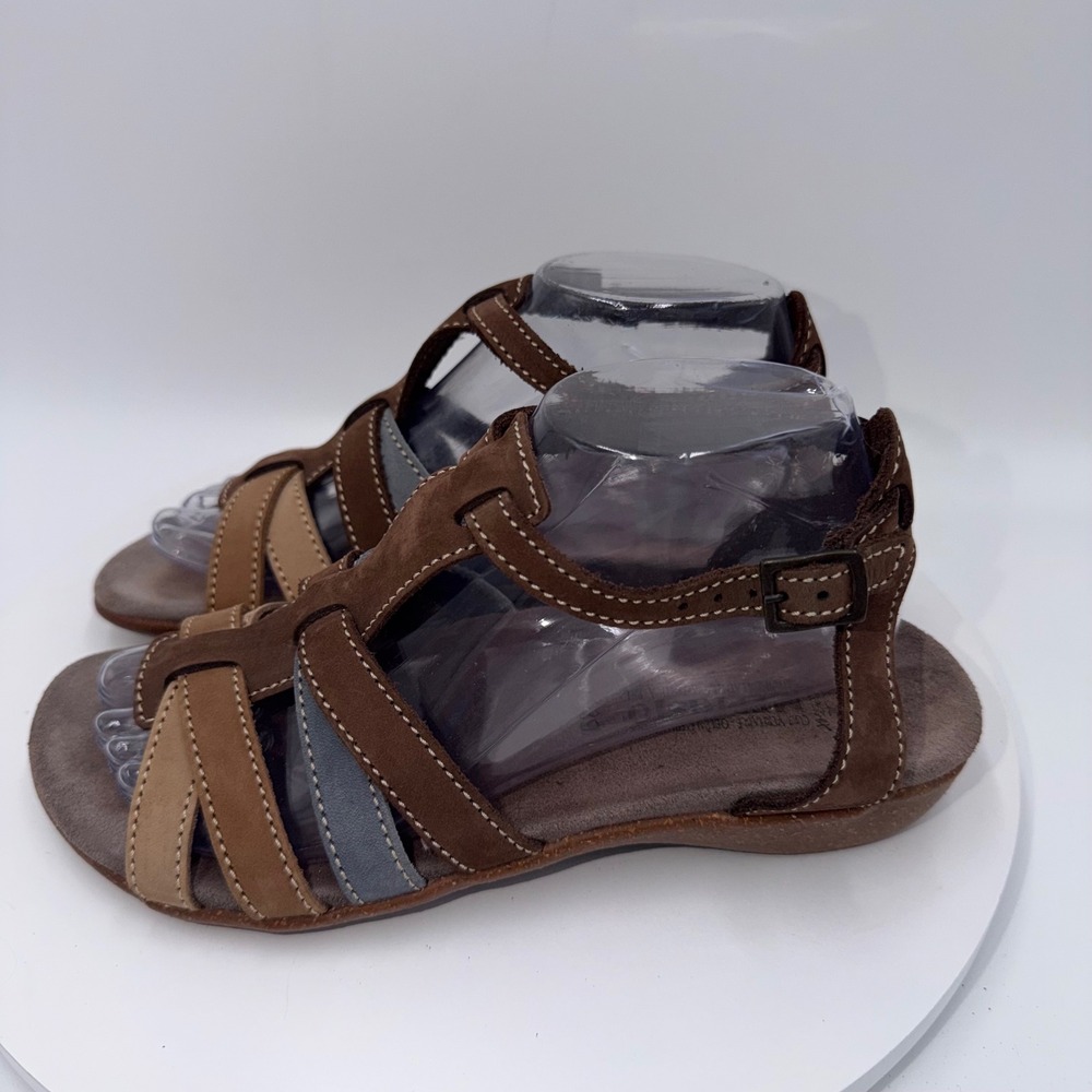 Mephisto Brown Leather Strappy Comfort Sandals Womens 39/9 Multi Color Buckle